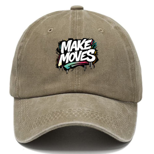 Bold typography design - MAKE MOVES - take action, progress forward - Classic Cap