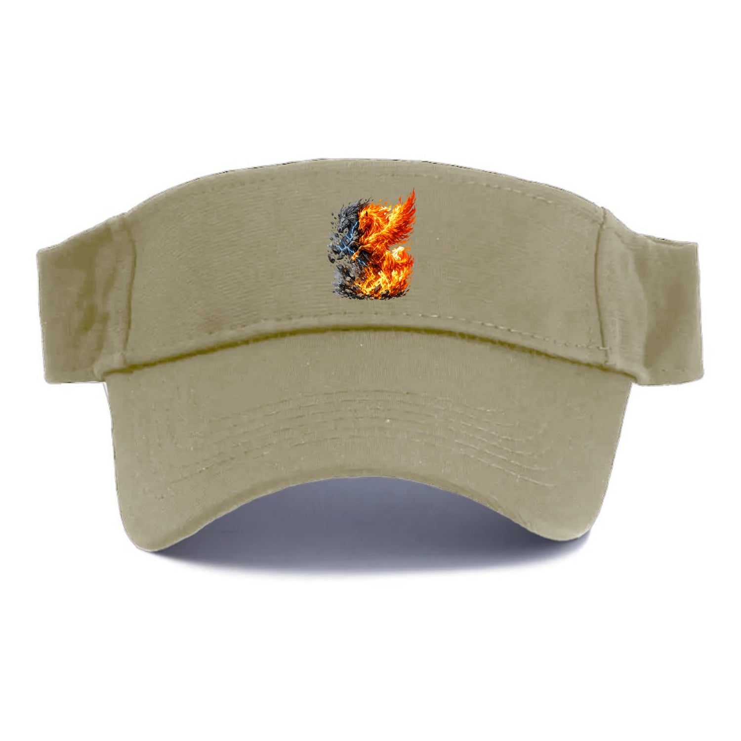THUNDER FIRE | Horse combining lightning and flame | Electric fire | Storm energy | Dual - Visor - Warm Sand(Khaki)