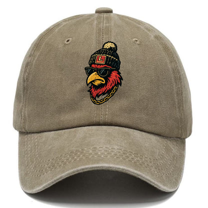 Louisville Cardinal wearing Louisville beanie with L patch - Classic Cap - Warm Sand(Khaki)