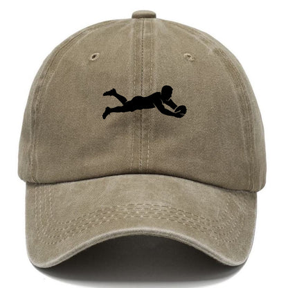 Rugby player diving for try - Classic Cap - Warm Sand(Khaki)