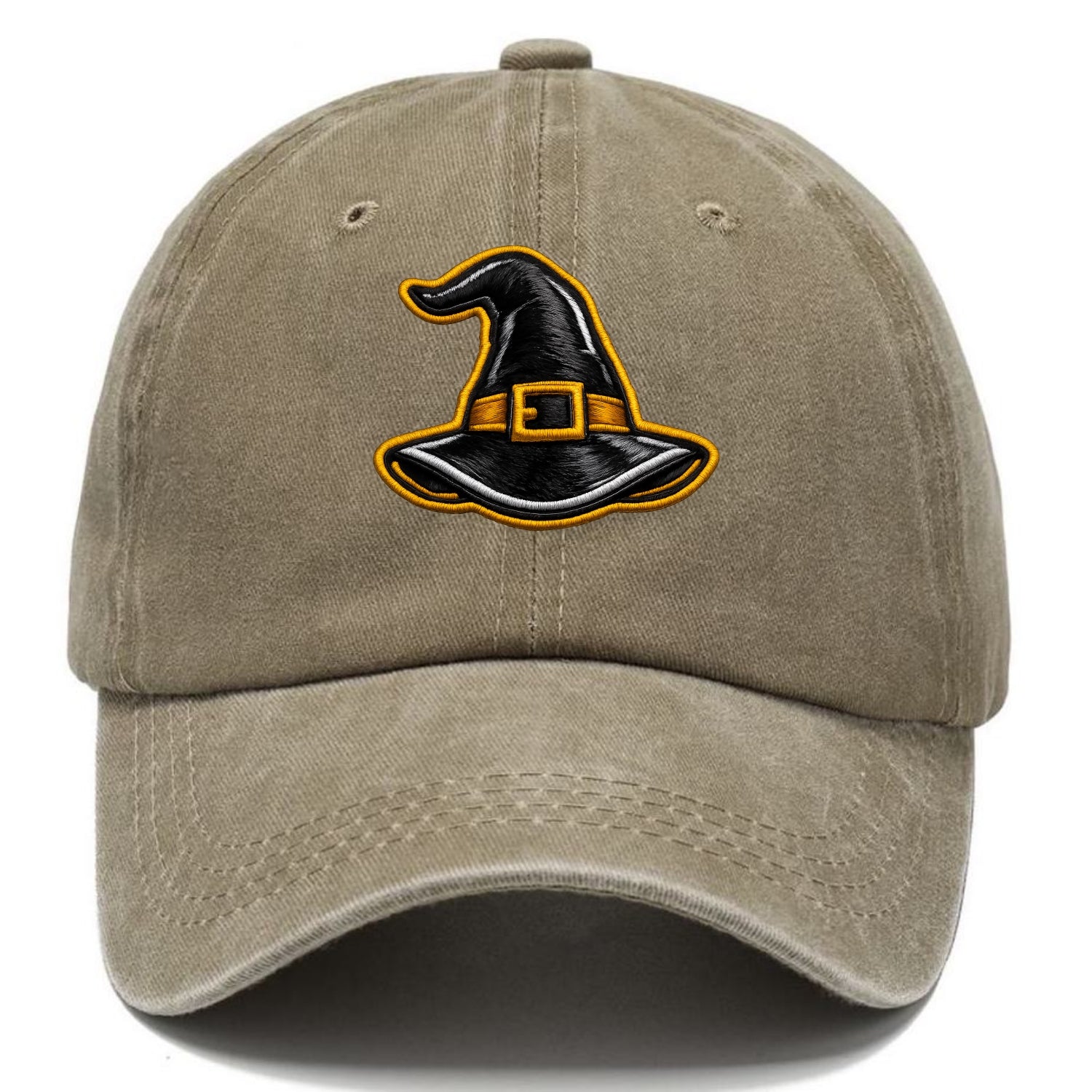 WITCH HAT - pointed hat with buckle in black and gold , coven - Classic Cap - Warm Sand(Khaki)