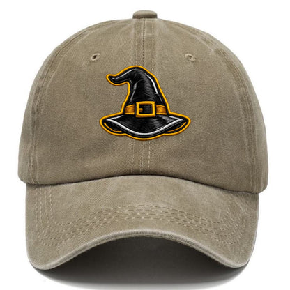 WITCH HAT - pointed hat with buckle in black and gold , coven - Classic Cap - Warm Sand(Khaki)