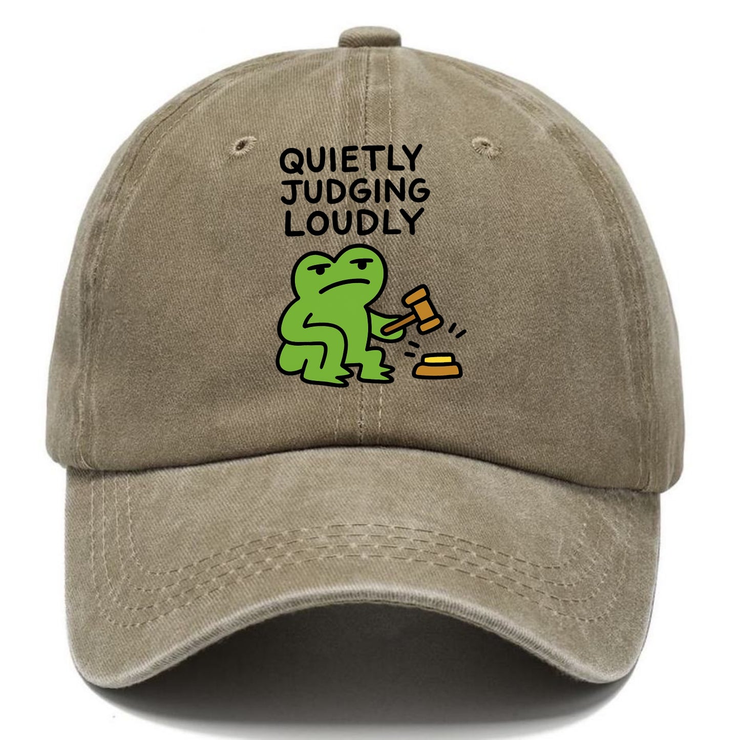 QUIETLY JUDGING LOUDLY | Silent gavel banging - Classic Cap - Warm Sand(Khaki)