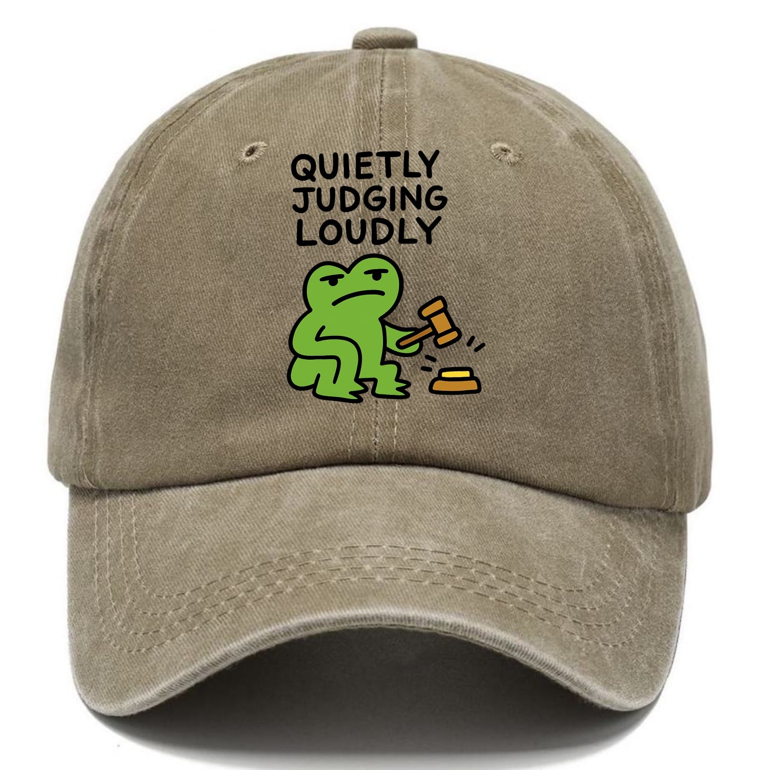 QUIETLY JUDGING LOUDLY | Silent gavel banging - Classic Cap - Warm Sand(Khaki)