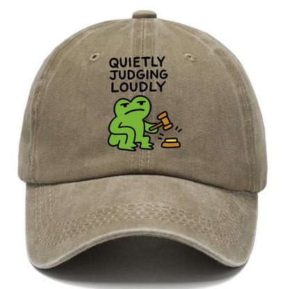 QUIETLY JUDGING LOUDLY | Silent gavel banging - Classic Cap - Warm Sand(Khaki)