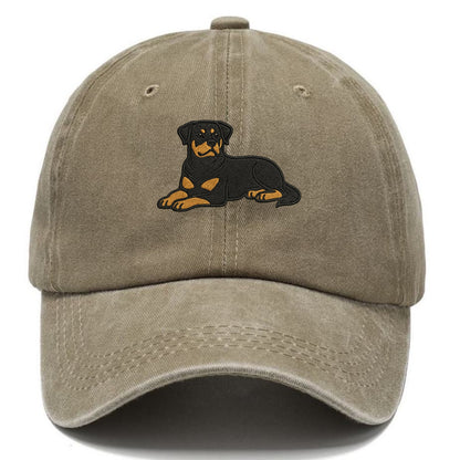 Rottweiler - Black and tan relaxed lying Classic Cap - Warm Sand(Khaki)