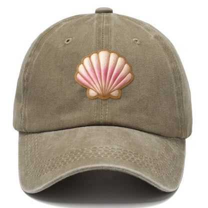 SEASHELL SCALLOP - scallop shell in cream and pink , beach - Classic Cap - Warm Sand(Khaki)