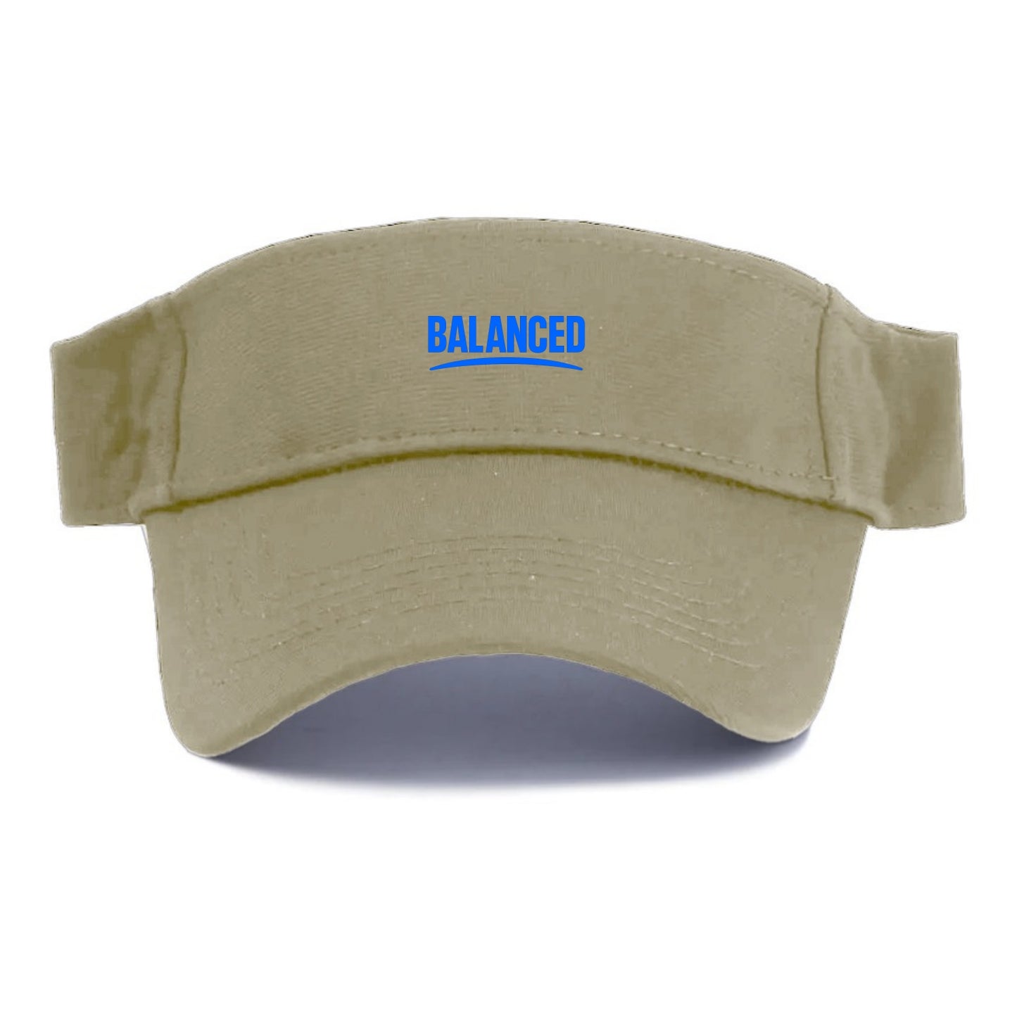 Bold typography design - "BALANCED" - harmony, equilibrium, centered life - Visor - Warm Sand(Khaki)