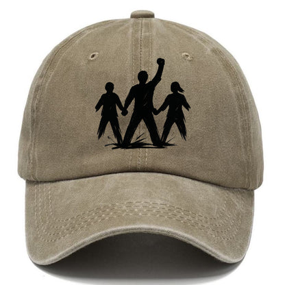 Human chain formation - unity and protection ink brushwork - Classic Cap - Warm Sand(Khaki)
