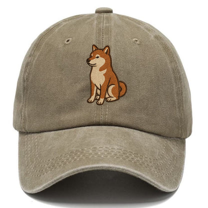 Shiba Inu - Red sesame embroidered sitti Classic Cap - Warm Sand(Khaki)