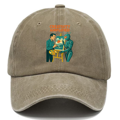Artist and AI creating beautiful masterpiece together - "Creativity Amplified" - - Classic Cap - Warm Sand(Khaki)
