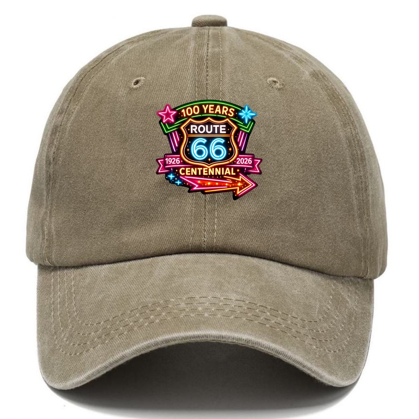 CENTENNIAL BADGE | 100 Years celebration emblem | 1926-2026 dates | Anniversary crest - Classic Cap - Warm Sand(Khaki)