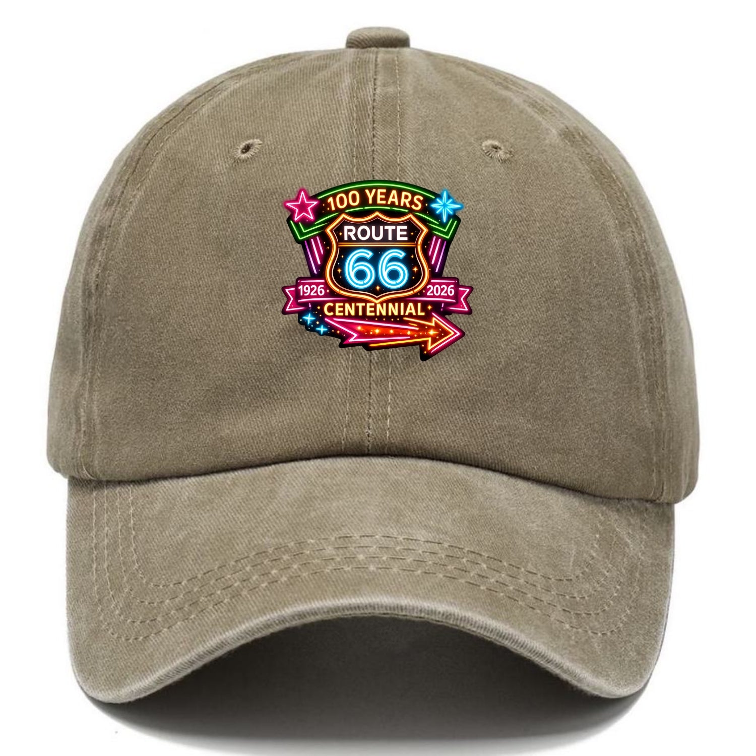CENTENNIAL BADGE | 100 Years celebration emblem | 1926-2026 dates | Anniversary crest - Classic Cap - Warm Sand(Khaki)