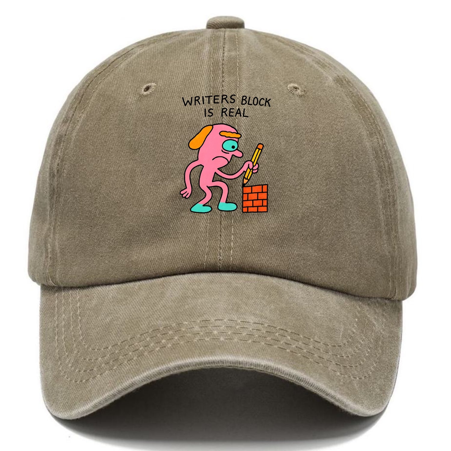 WRITERS BLOCK IS REAL | Brick wall with pencil - Classic Cap – Pandaize