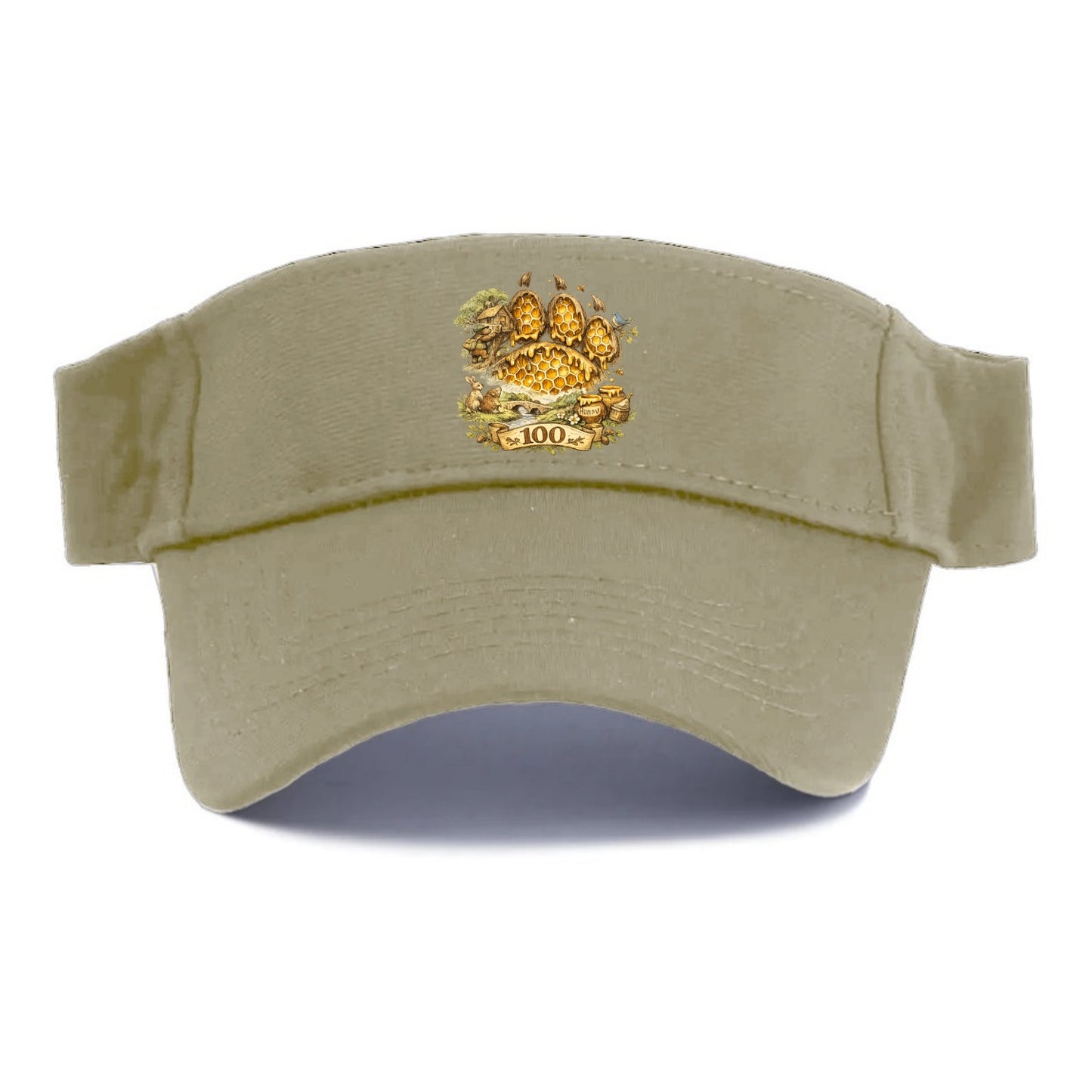 HONEY PAW | Bear paw print filled with honeycomb | Sticky evidence | Forest treasure hunter - Visor - Warm Sand(Khaki)