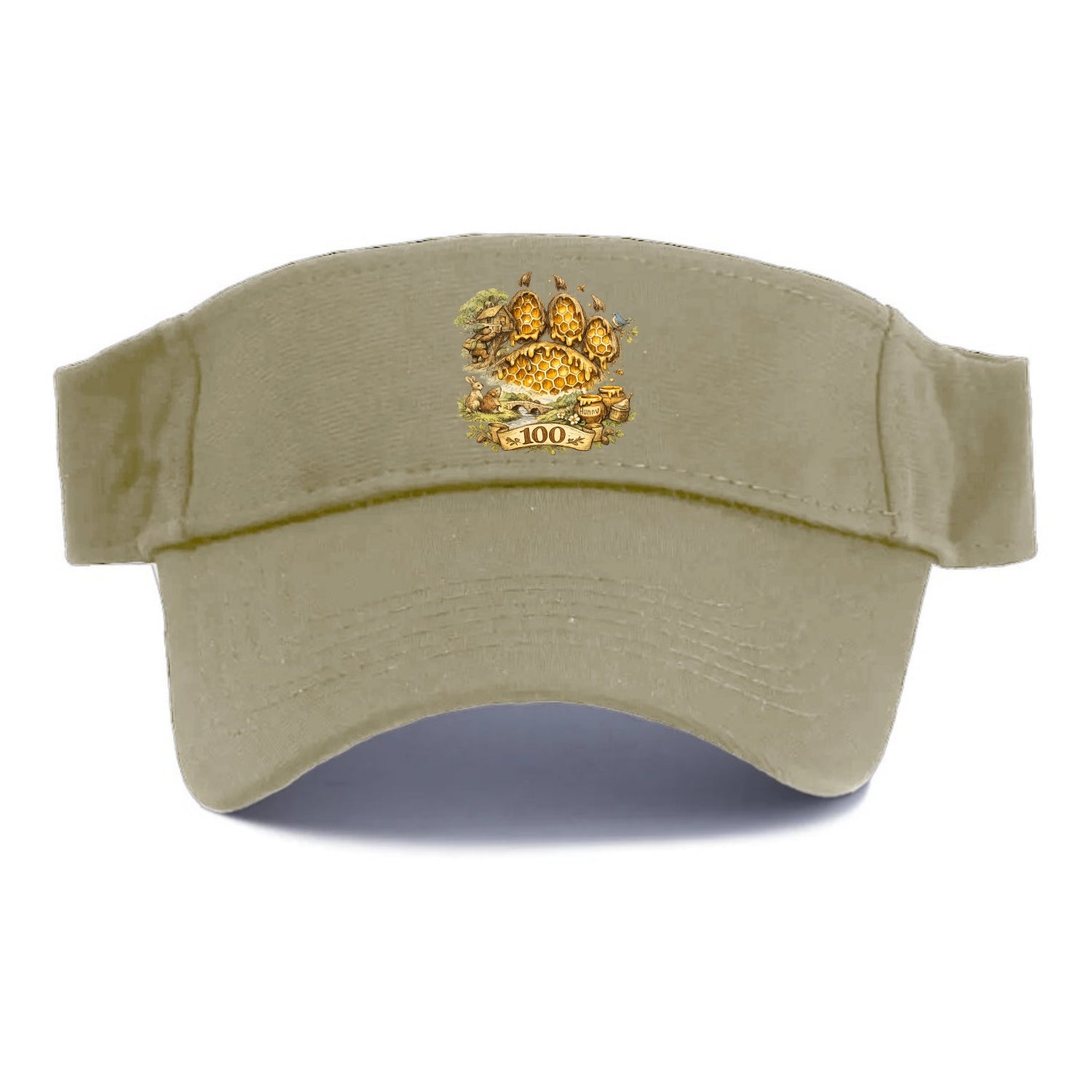 HONEY PAW | Bear paw print filled with honeycomb | Sticky evidence | Forest treasure hunter - Visor - Warm Sand(Khaki)
