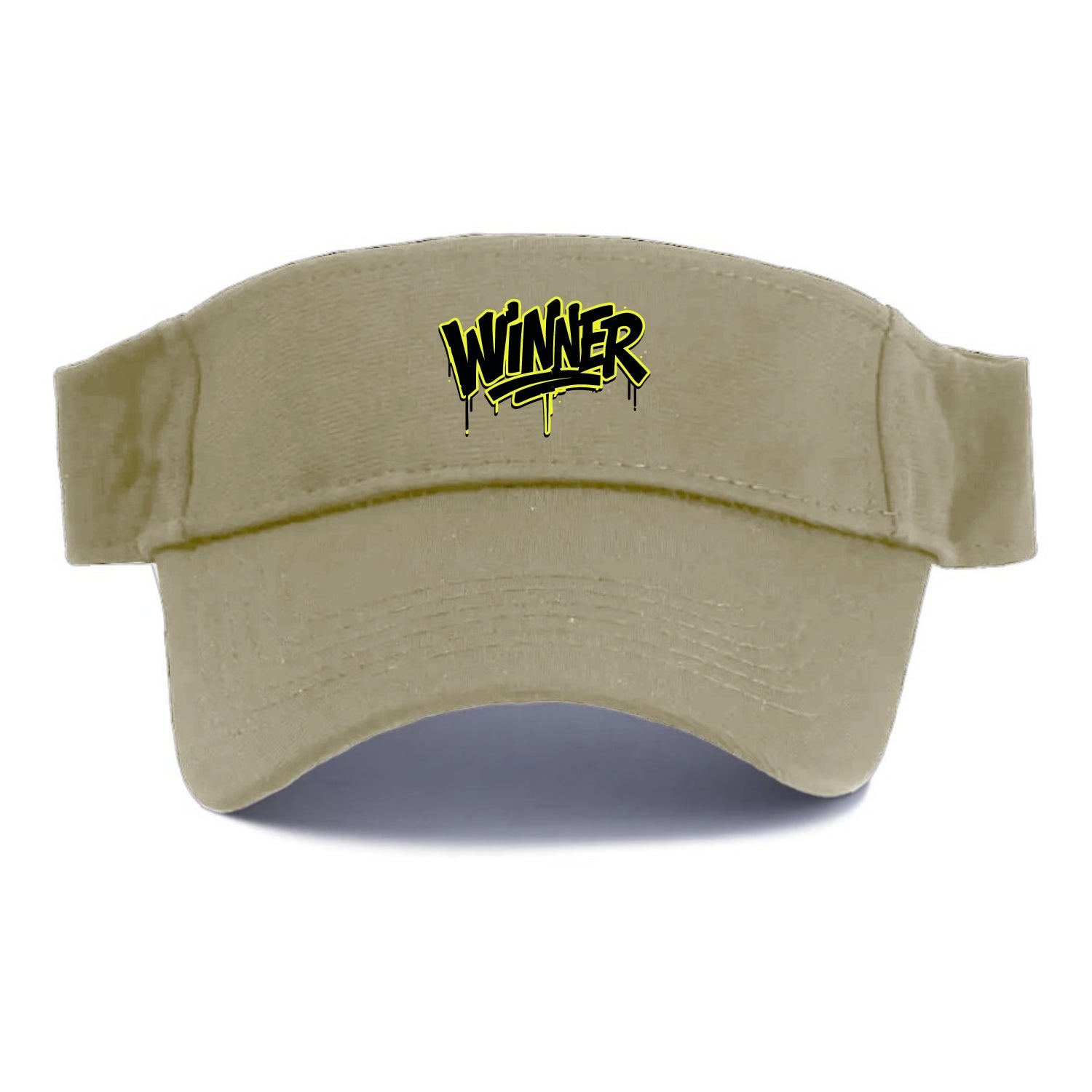 Bold typography design - "WINNER" - victorious mindset, champion - Visor - Warm Sand(Khaki)