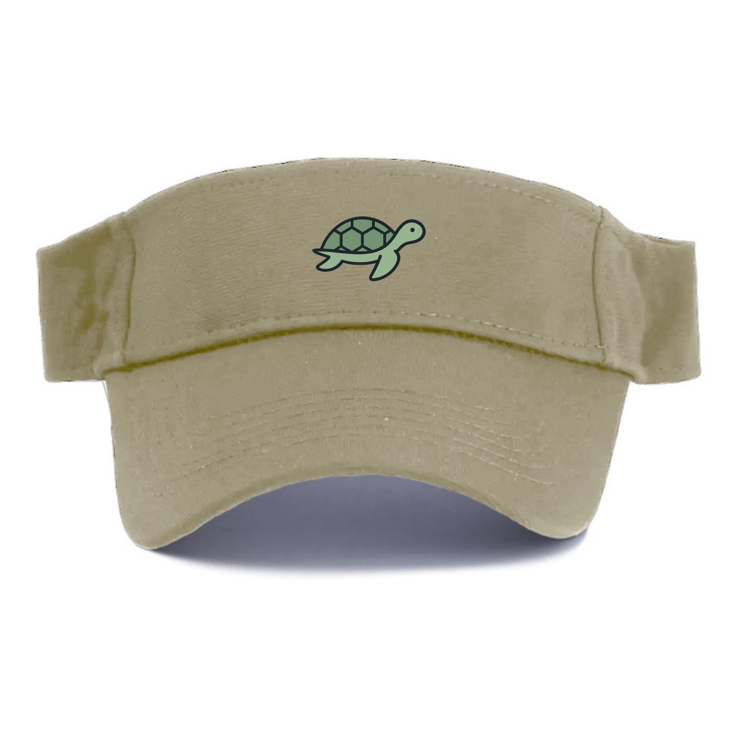 Sea Turtle - Green with shell pattern flat side profile - Visor - Warm Sand(Khaki)