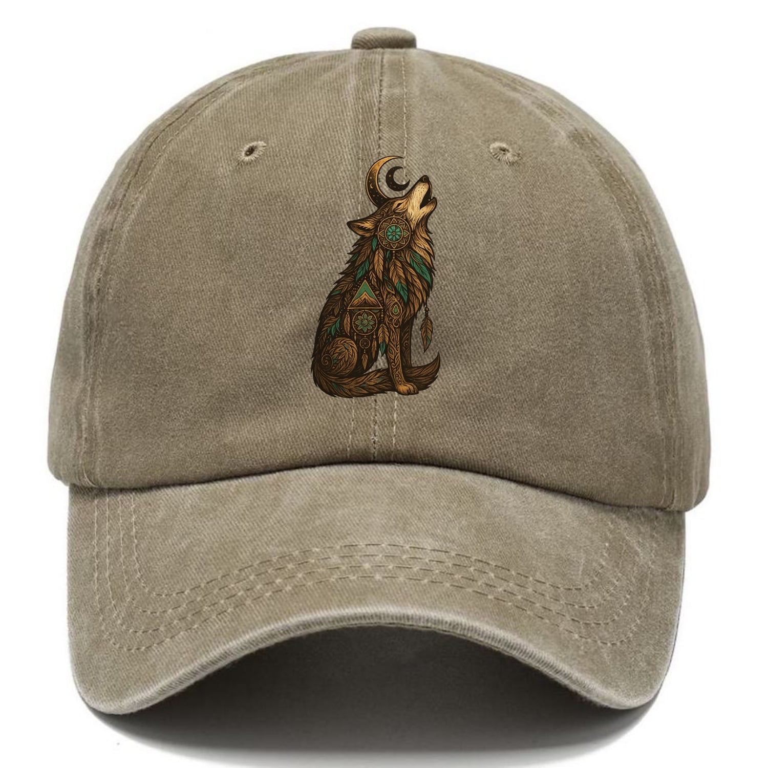 Celestial Moon Wolf  - Classic Cap - Warm Sand(Khaki)