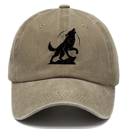 Wolf howling at full moon - Classic Cap - Warm Sand(Khaki)