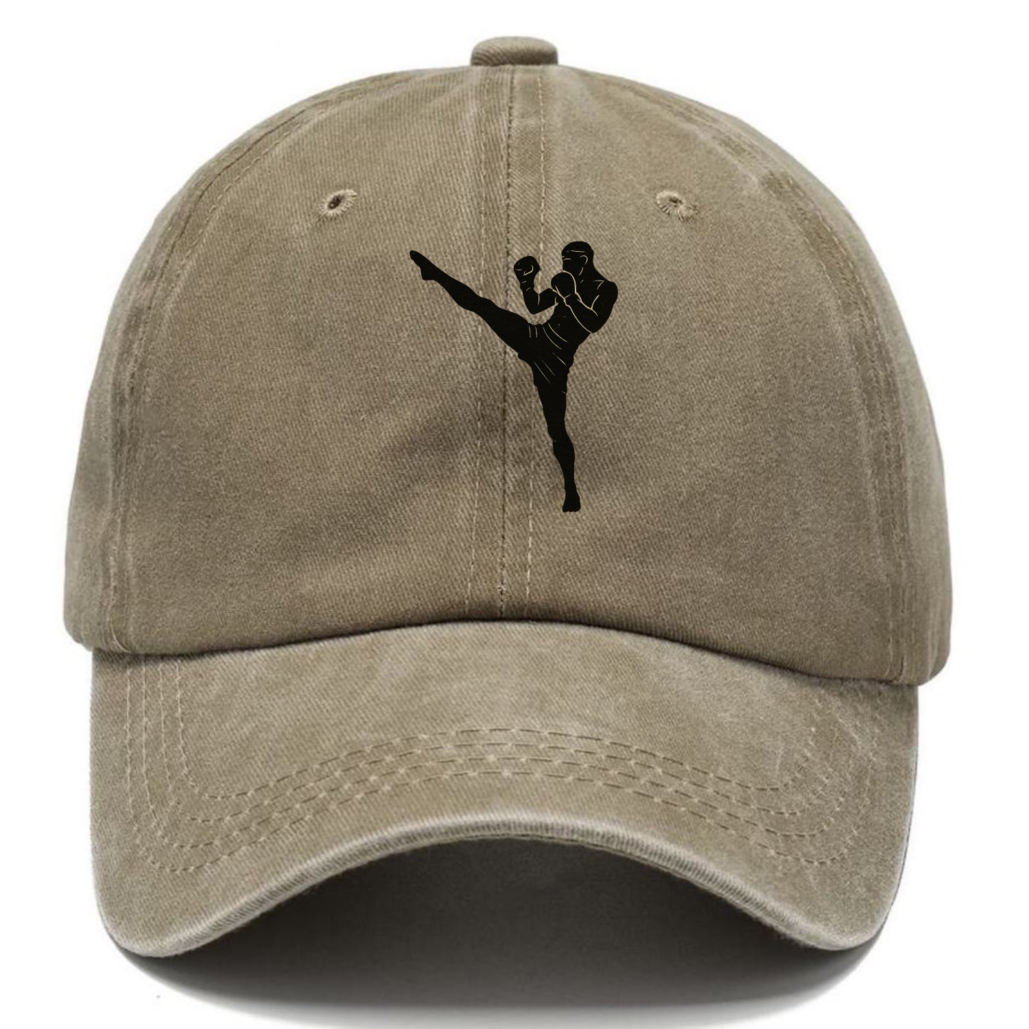 Kickboxer delivering roundhouse kick - Classic Cap - Warm Sand(Khaki)