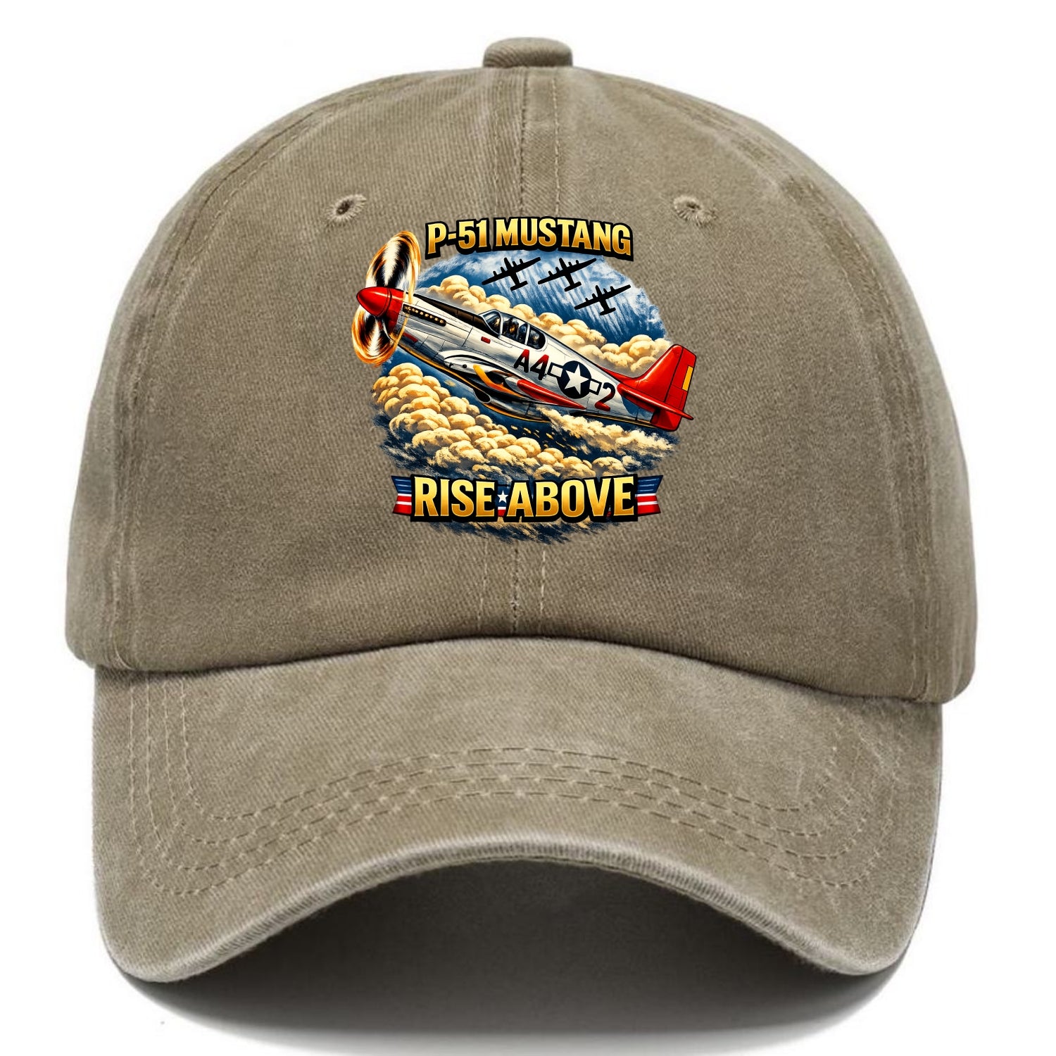 P 51 Mustang Rise Above - Classic Cap - Warm Sand(Khaki)