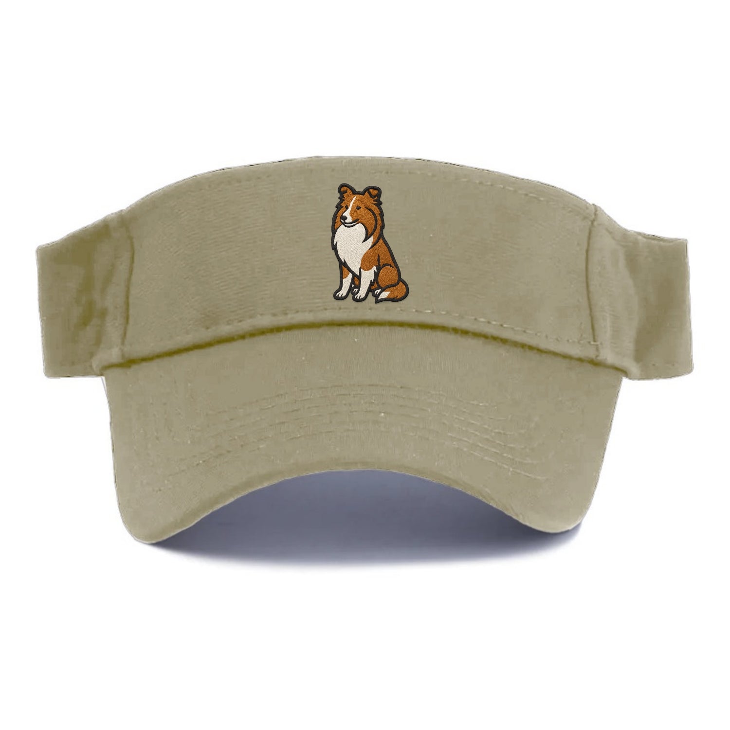 Shetland Sheepdog - Sable and white embr Visor - Warm Sand(Khaki)