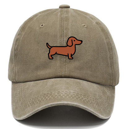 Dachshund - Red/brown smooth flat side profile - Classic Cap - Warm Sand(Khaki)