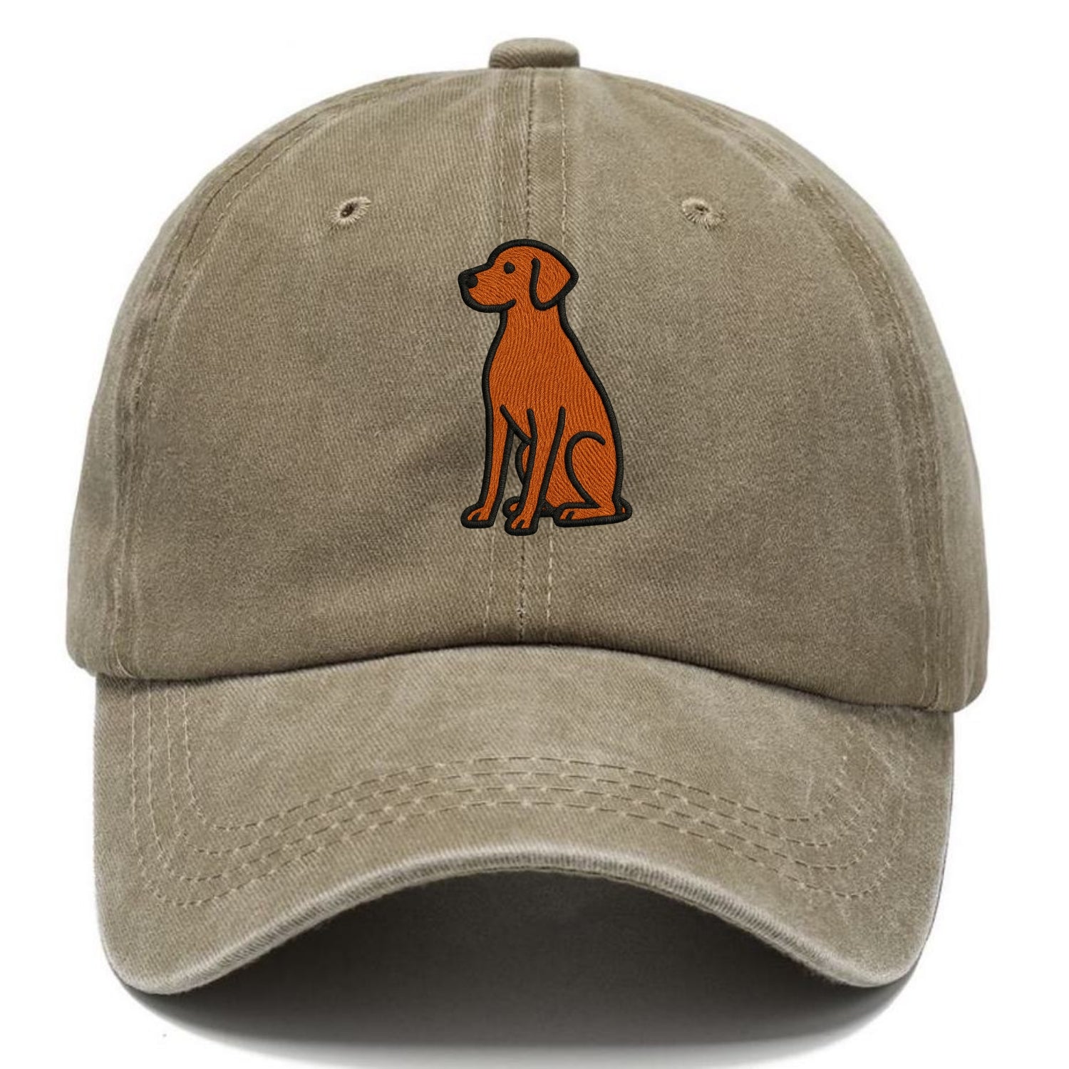 Vizsla - Rust colored sitting pose - Classic Cap - Warm Sand(Khaki)