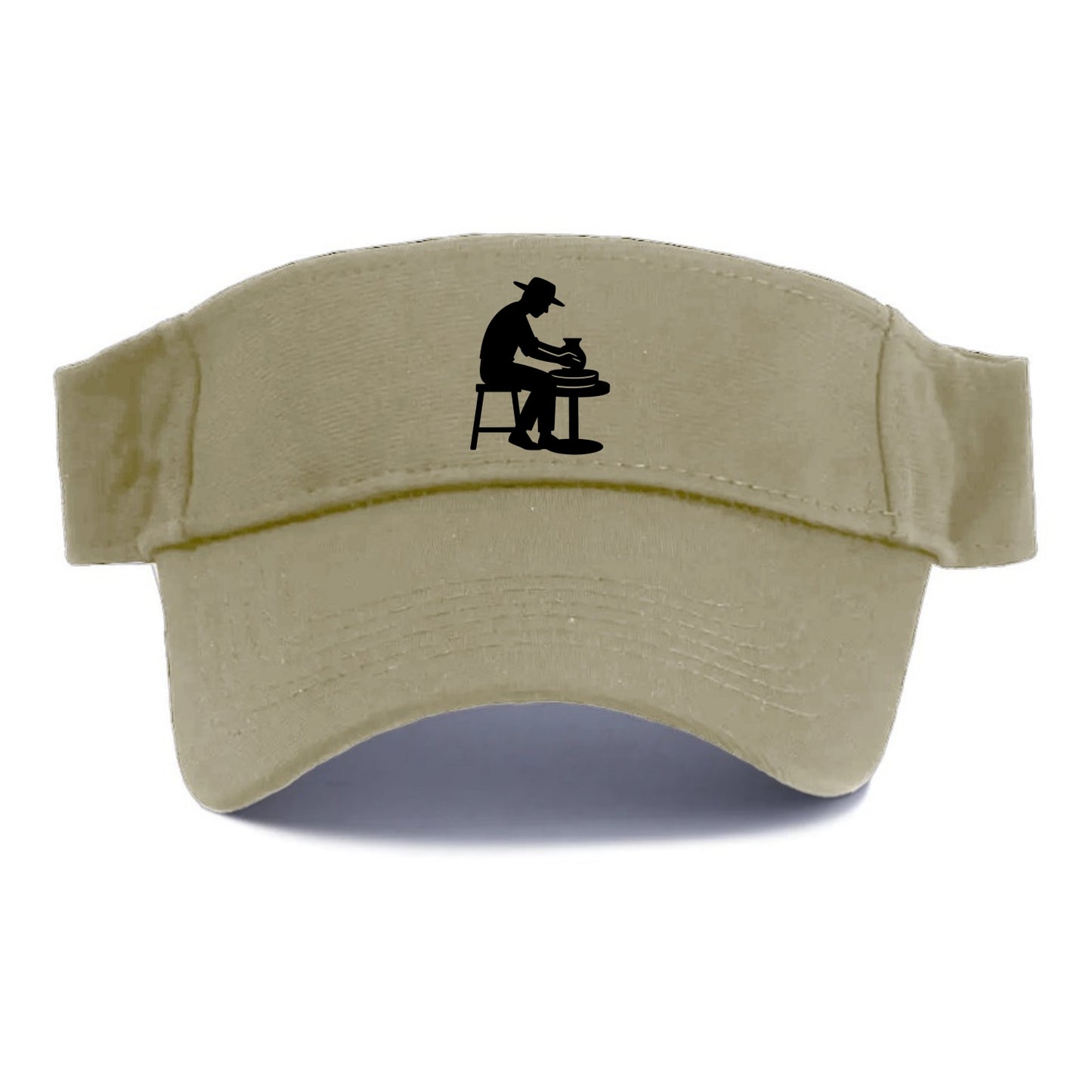 Potter shaping clay on wheel - Visor - Warm Sand(Khaki)