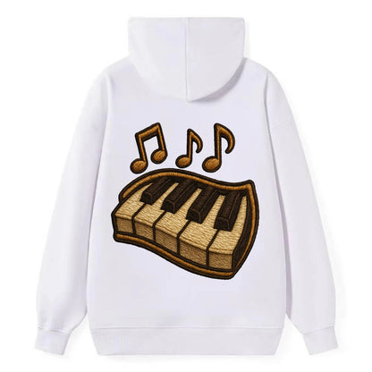 Piano Keys  - Classic Pullover Hoodie - White