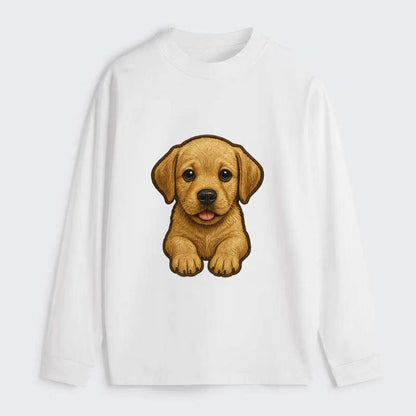Baby Labrador Retriever Puppy - yellow/black/chocolate, soulful eyes, - Classic Long Sleeve Shirt - White