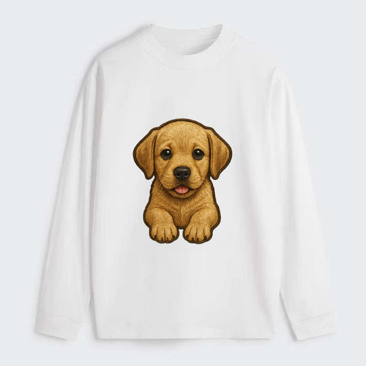 Baby Labrador Retriever Puppy - yellow/black/chocolate, soulful eyes, - Classic Long Sleeve Shirt - White