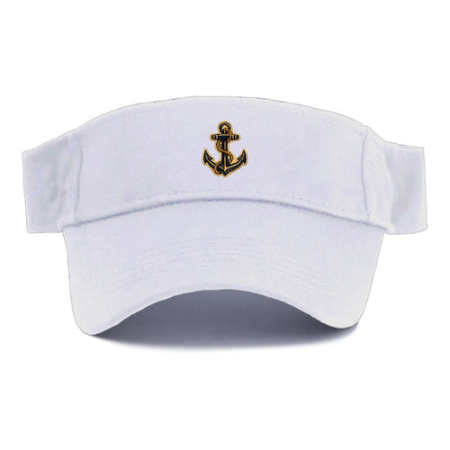ANCHOR ROPE - classic anchor with rope in navy and gold , sailor - Visor