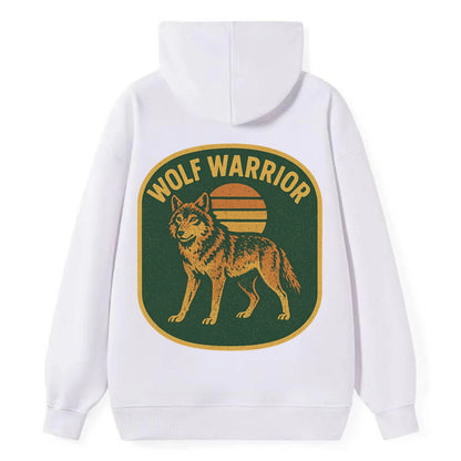 Wolf Warrior  - Classic Pullover Hoodie - White