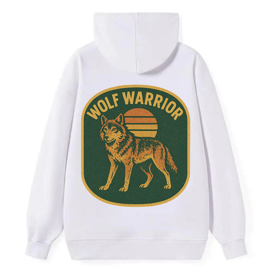 Wolf Warrior  - Classic Pullover Hoodie - White