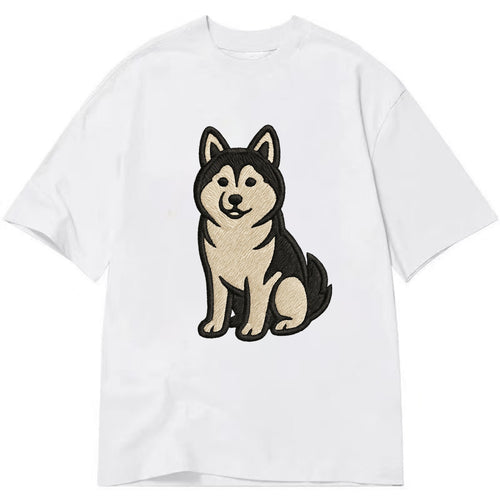 Pomsky - Pomeranian-Husky mix sitting po Classic T-shirt