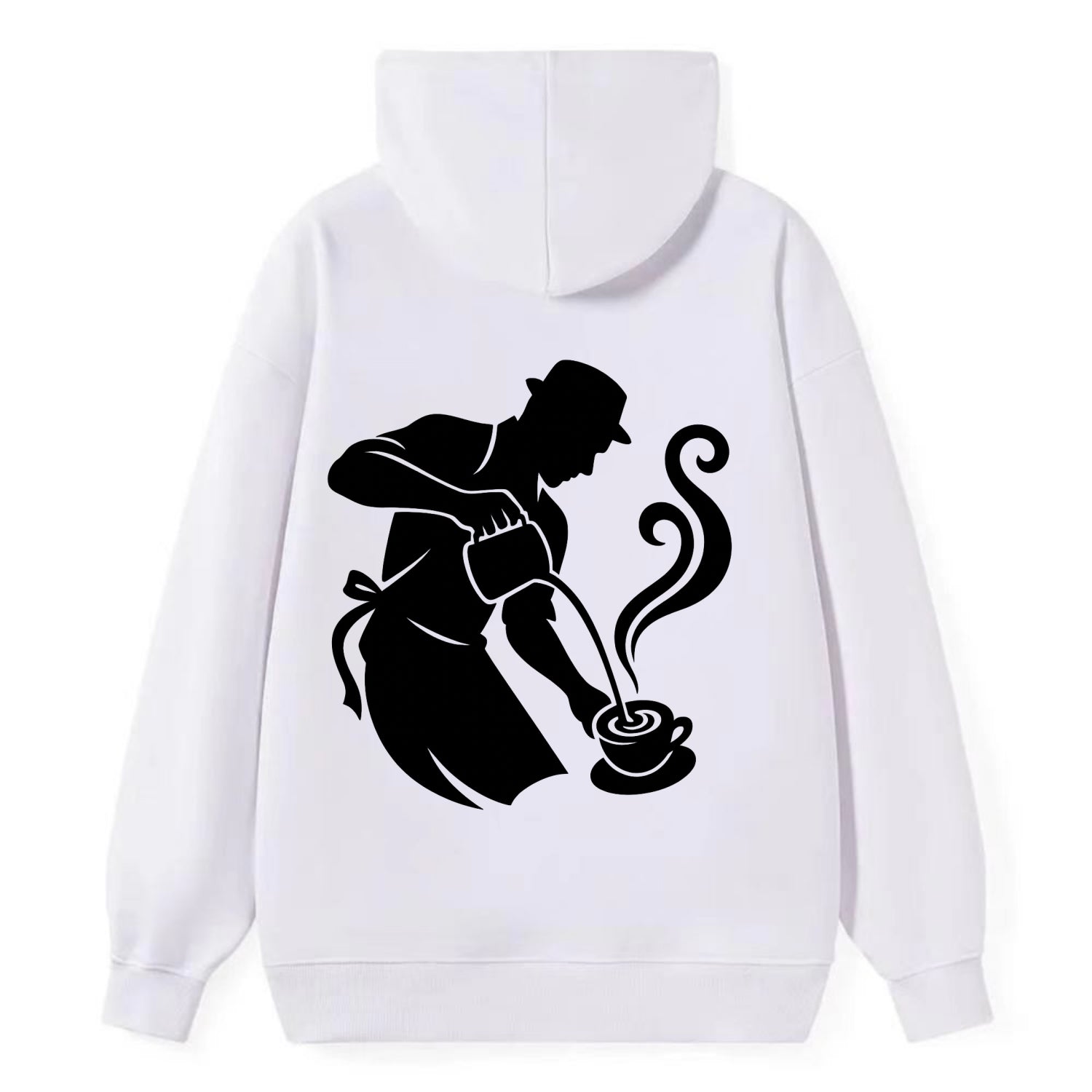 Barista creating latte art - Classic Pullover Hoodie - White