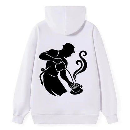 Barista creating latte art - Classic Pullover Hoodie - White