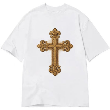 Baroque Cross  - Classic T-shirt - White