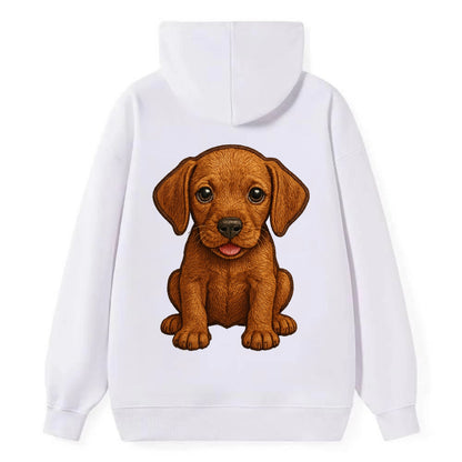 Baby Vizsla Puppy - golden rust coat, soulful eyes, athletic build, - Classic Pullover Hoodie - White