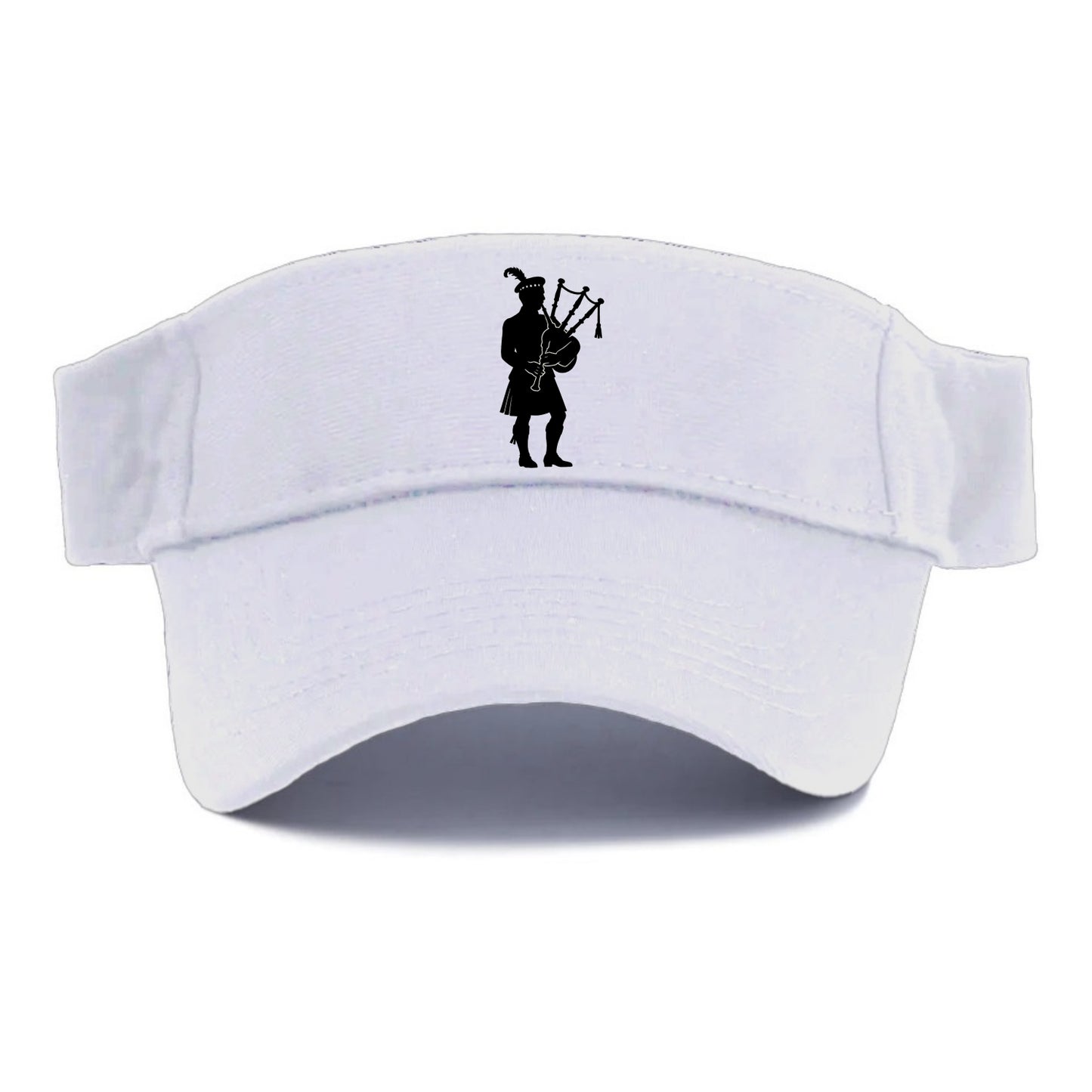 Bagpiper in traditional stance - Visor - White