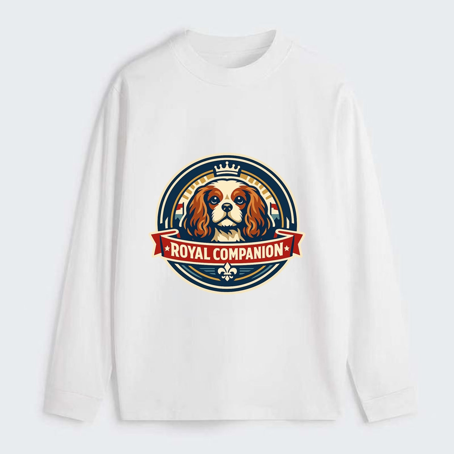Royal Companion Emblem - Classic Long Sleeve Shirt - White