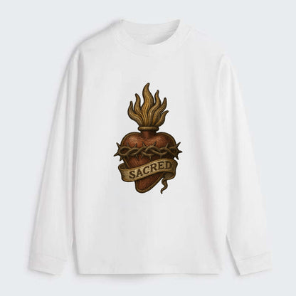 Sacred Heart  - Classic Long Sleeve Shirt - White