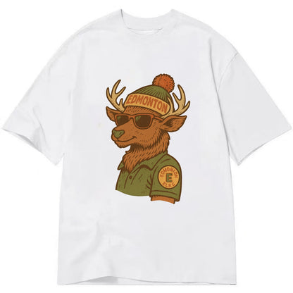 Edmonton Elk wearing Edmonton beanie wit - Classic T-shirt - White