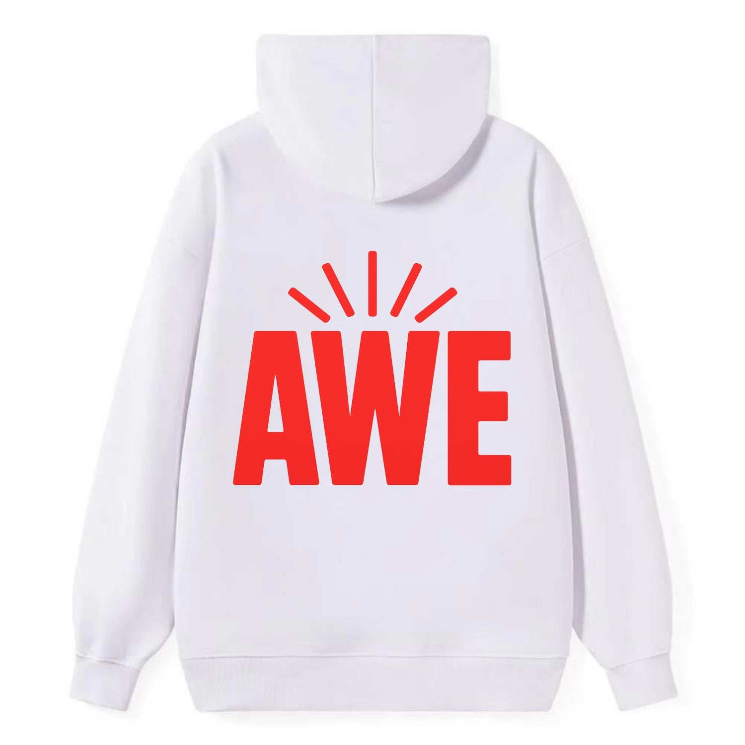 Bold typography design - "AWE" - overwhelming wonder - Classic Pullover Hoodie - White