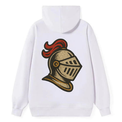 Knight Helmet  - Classic Pullover Hoodie - White