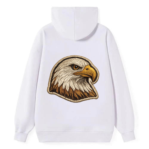 EAGLE HEAD PROFILE - majestic bald eagle in brown, white and gold , - Classic Pullover Hoodie