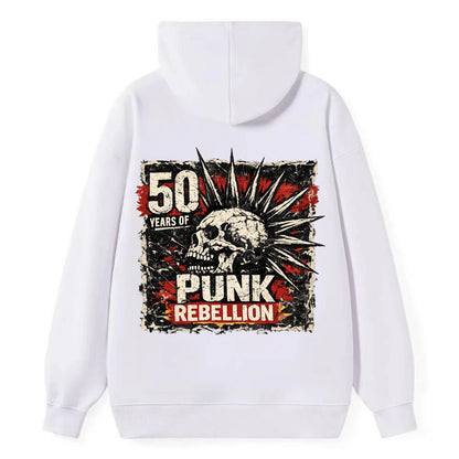 MOHAWK RISING | Spiked hair silhouette | Liberty spikes | Punk identity | - Classic Pullover Hoodie - White