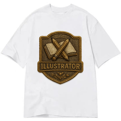 Pencils and sketchbook - illustrator badge - Classic T-shirt - White